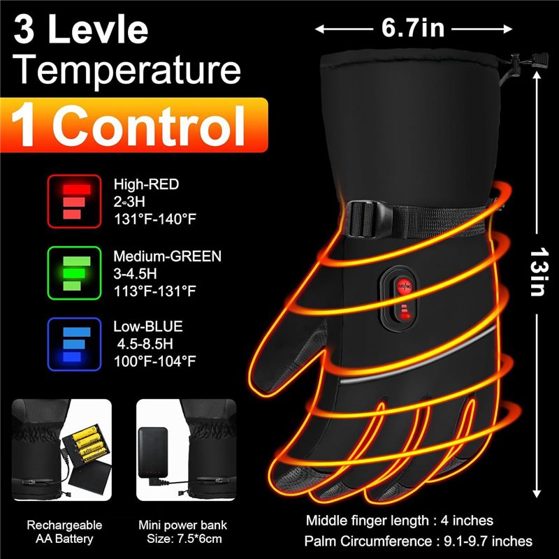 A07T-قفازات كهربائية مدفأة لتد - مراجعة Heated Gloves Electric وسعره