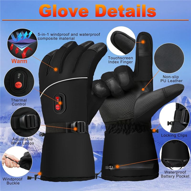 A07T-قفازات كهربائية مدفأة لتد - مراجعة Heated Gloves Electric وسعره